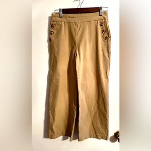 Jules & Leopold Tan Wide-Leg Trousers